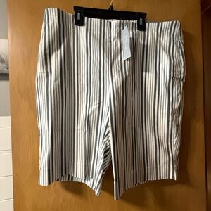 Chico's Grey and White Striped Women's Shorts